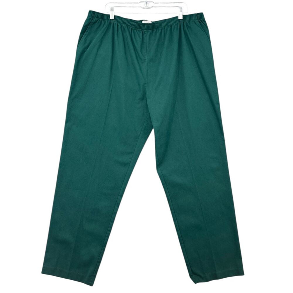 Drapers & Damons Green Elastic Waistband Straight Leg‎ Classic Pants Size 22W